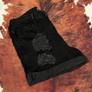 Hollister Black High-Rise Denim Shorts
